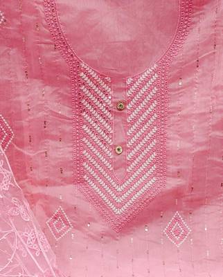 Heavy modal embroidery work salwar suit set with net aari dupatta 3