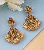Traditional LCT Stone Studded Drop earring with Teardrop Shape Design