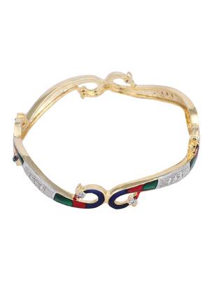 Set of 2 Black Gold-Plated Stone-Studded Enaemelled Handcrafted Bangles 3
