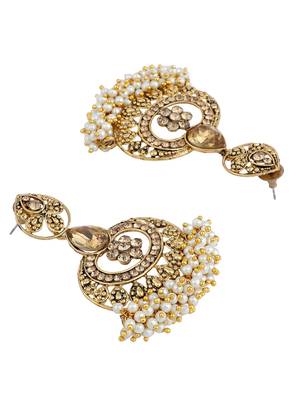 Traditional LCT Stone Studded Chandbali with Center Flower Design 3