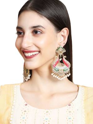 Multi Colour Gold Plated Designer Meenakari Pearl Cluster 1