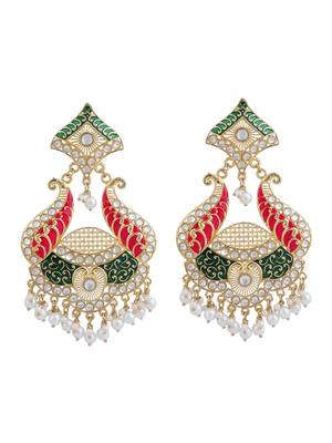 Multi Colour Gold Plated Designer Meenakari Pearl Cluster 3