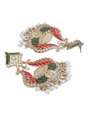 Multi Colour Gold Plated Designer Meenakari Pearl Cluster 4