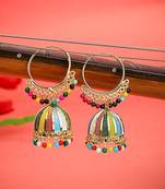 Traditional Gold Plated Meenakari Multicolour Hoop Jhumka