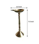 Salvus APP SOLUTIONS Traditional Brass Diya Stand/Deepak/Oil Lamp for Temple, Home & Office Decor, (Golden_7.5 Inch)