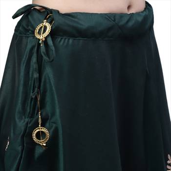 Dark green chanderi silk hand gota patti work ethnic lehenga skirt 5