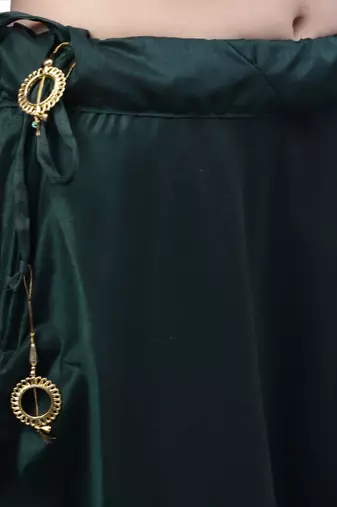 Dark green chanderi silk hand gota patti work ethnic lehenga skirt