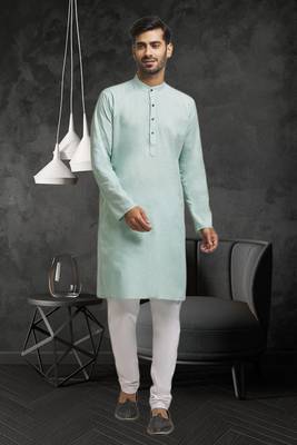 Mens silk plain kurta pajama 1