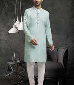 Mens silk plain kurta pajama