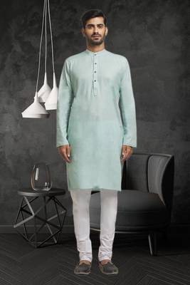 Mens silk plain kurta pajama 2