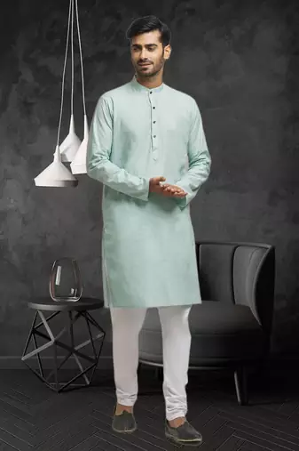 Mens silk plain kurta pajama
