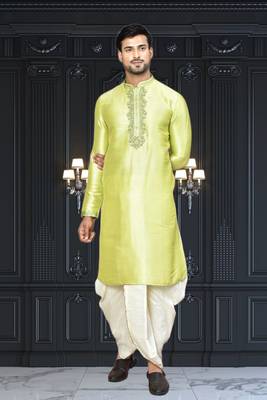 Mens silk embroidered dhoti kurta 2