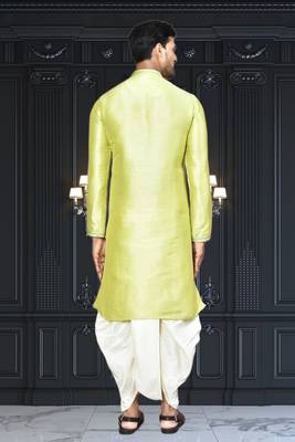 Mens silk embroidered dhoti kurta 5
