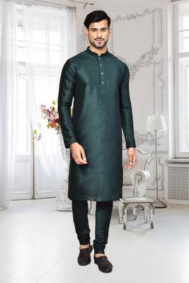 Mens silk plain kurta pajama 1