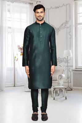 Mens silk plain kurta pajama 2