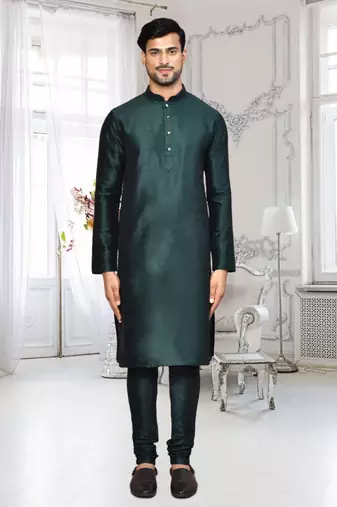 Mens silk plain kurta pajama