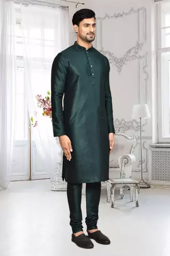 Mens silk plain kurta pajama