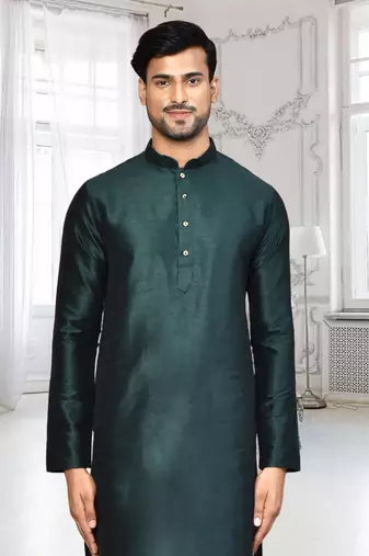 Mens silk plain kurta pajama
