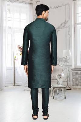 Mens silk plain kurta pajama 5