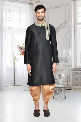 Mens silk embroidered dhoti kurta 2