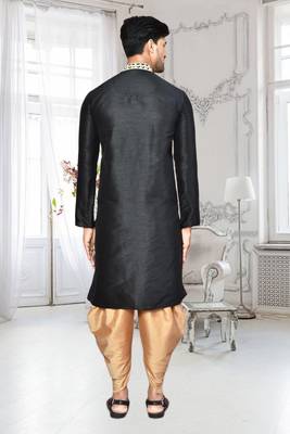 Mens silk embroidered dhoti kurta 5