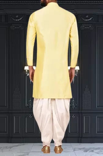 Mens silk plain dhoti kurta
