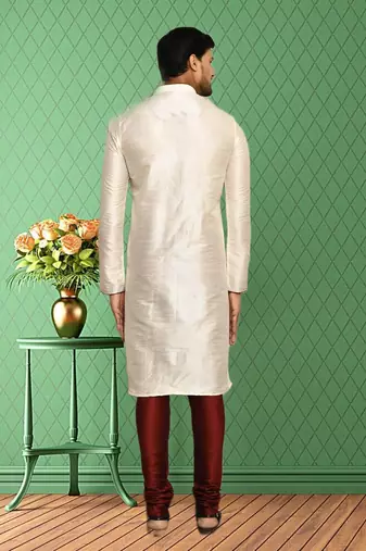 Mens silk plain kurta pajama