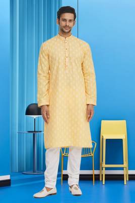 Mens cotton printed kurta pajama 1