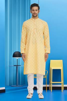Mens cotton printed kurta pajama 3