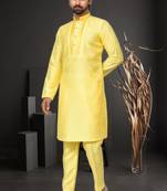 Mens silk plain kurta pajama