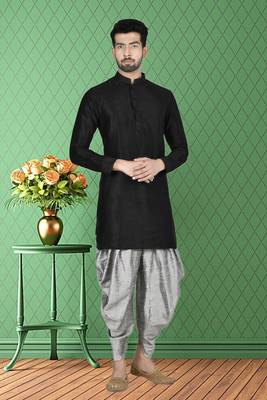 Mens silk plain kurta pajama 1