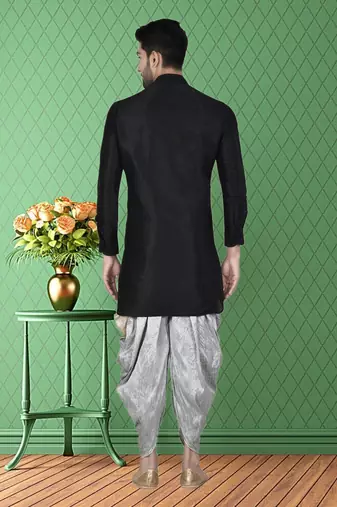 Mens silk plain kurta pajama