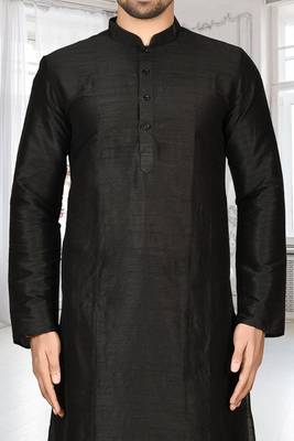 Mens silk plain kurta pajama 2