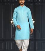 Mens cotton plain dhoti kurta