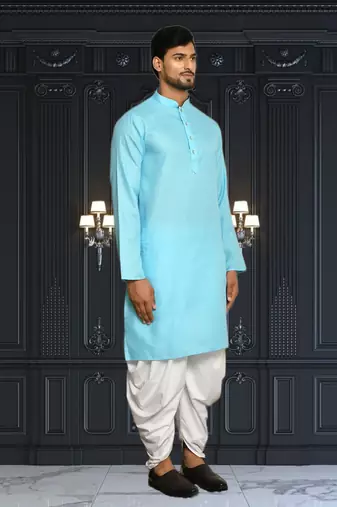 Mens cotton plain dhoti kurta