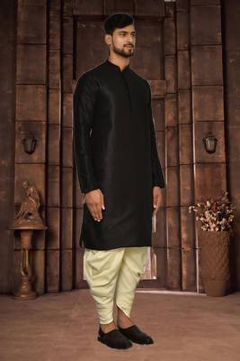 Mens cotton plain dhoti kurta 2