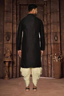 Mens cotton plain dhoti kurta 5