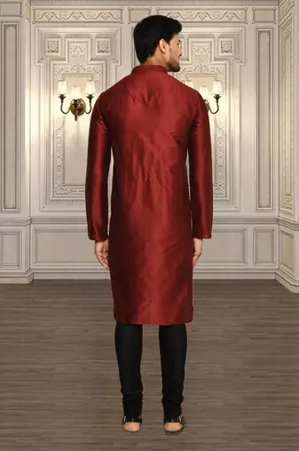 Mens silk plain kurta pajama