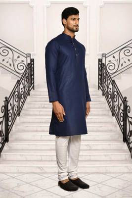 Mens cotton plain kurta pajama 1