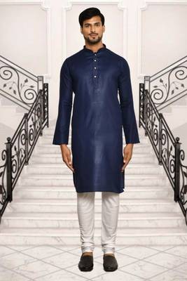Mens cotton plain kurta pajama 2