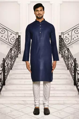 Mens cotton plain kurta pajama