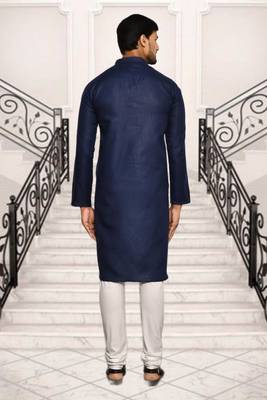 Mens cotton plain kurta pajama 3