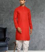 Mens cotton plain dhoti kurta