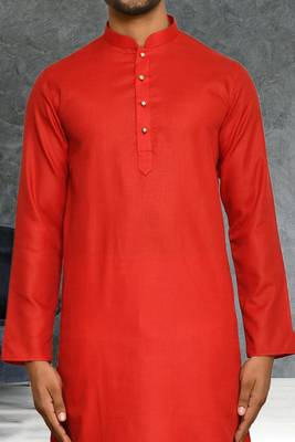 Mens cotton plain dhoti kurta 4