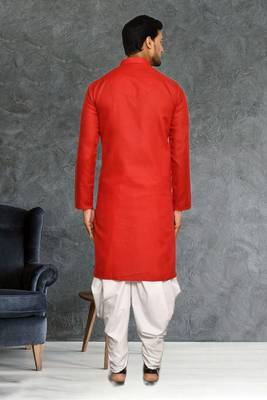 Mens cotton plain dhoti kurta 5