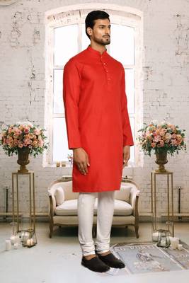 Mens cotton plain kurta pajama 2