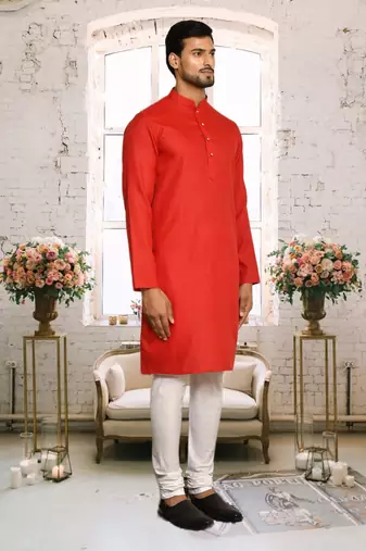 Mens cotton plain kurta pajama