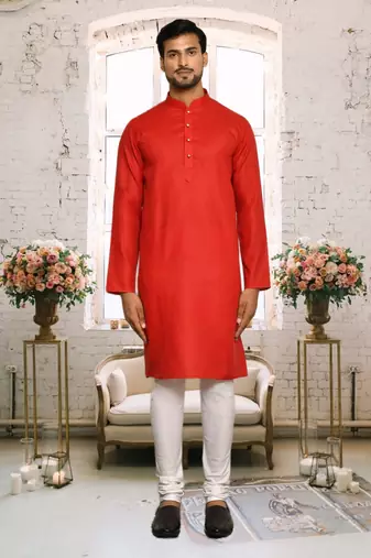 Mens cotton plain kurta pajama