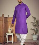 Mens cotton plain dhoti kurta