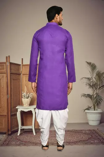 Mens cotton plain dhoti kurta